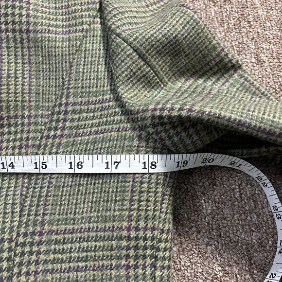 Nina Mclemore 100% Lambs Wool Plaid Women Blazer, Jacket 100% Silk Lining sz 6 - Picture 3 of 10